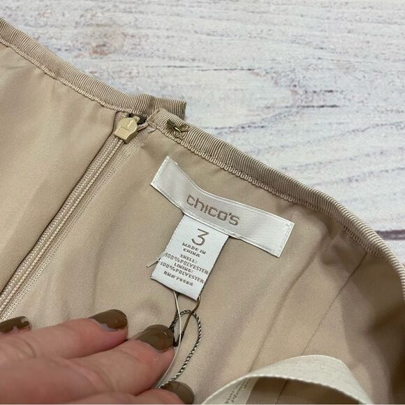 Chico’s Sequin Pencil Stephanie Skirt Gold New Size 3 = XL - Picture 6 of 7